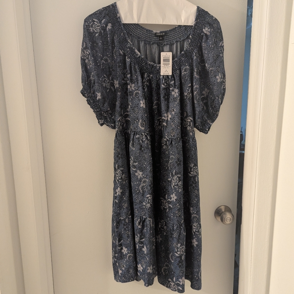 Torrid Black and White Floral Dress
